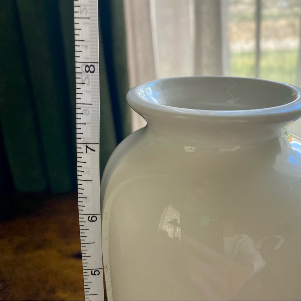 White Ceramic Vase 8” - Picture 5 of 7